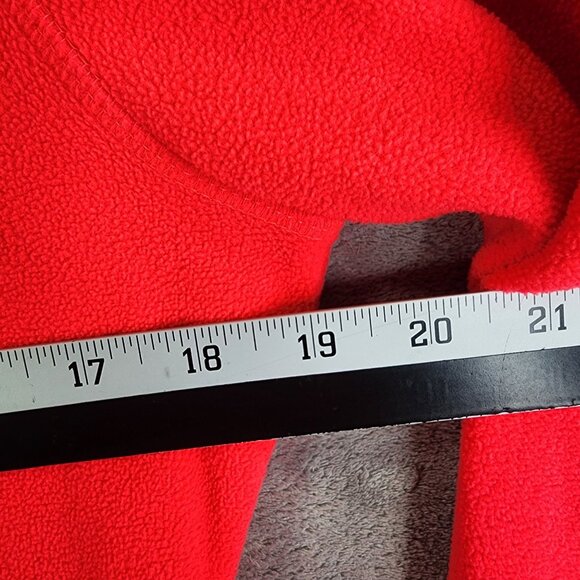 Womens Neon Red Old Navy Fleece Jacket Full Zip Mock Neck Long Sleeve Size M - Picture 10 of 12